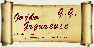 Gojko Grgurević vizit kartica